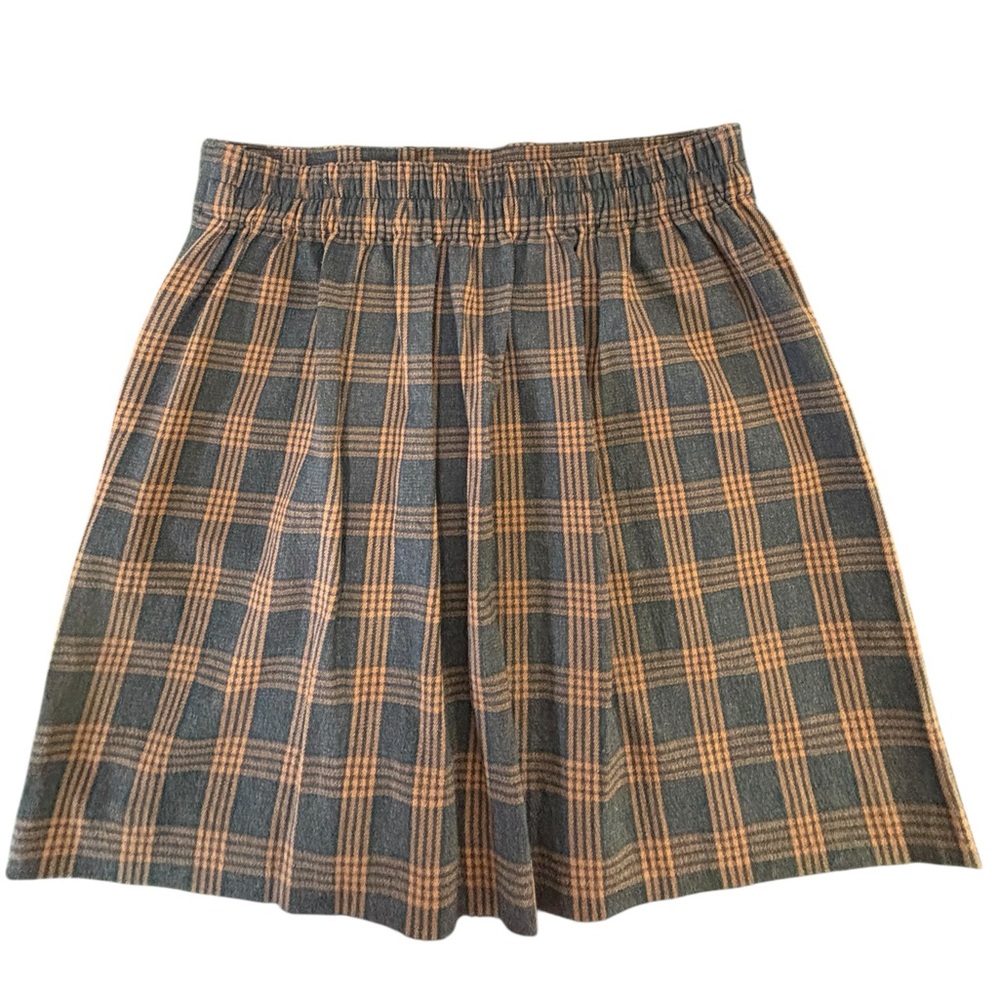 Madewell Plaid Mini Skirt in Brown/Black Double Breasted Button Detail Size M - Picture 8 of 8